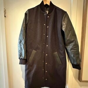 Roots genuine leather and wool jacket